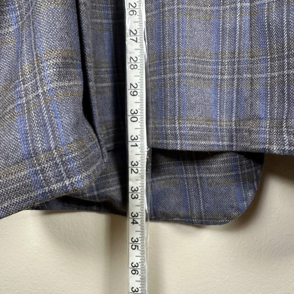 Stafford Men's 52R Sport Coat Gray Multi Plaid Wool‎ Blend Classic Fit Blazer